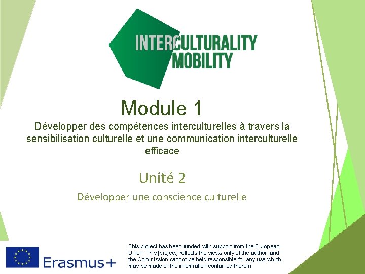 Module 1 Développer des compétences interculturelles à travers la sensibilisation culturelle et une communication