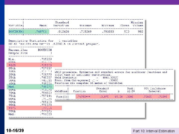 10 -16/39 Part 10: Interval Estimation 