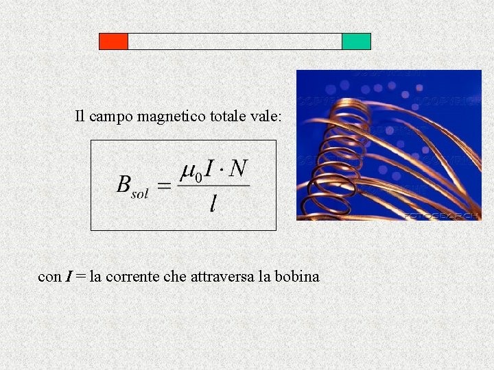 Il campo magnetico totale vale: con I = la corrente che attraversa la bobina