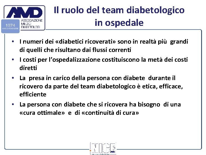 Il ruolo del team diabetologico in ospedale • I numeri dei «diabetici ricoverati» sono