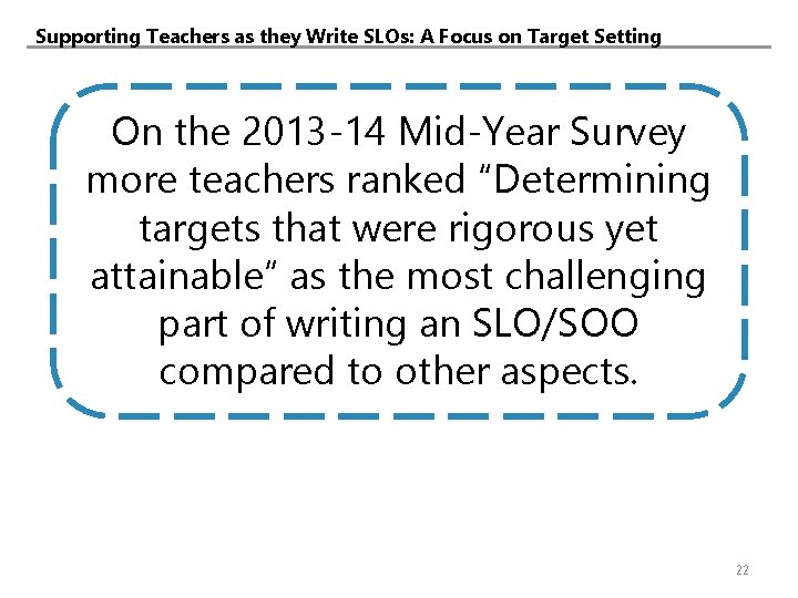 Supporting Teachers as they Write SLOs: A Focus on Target Setting On the 2013