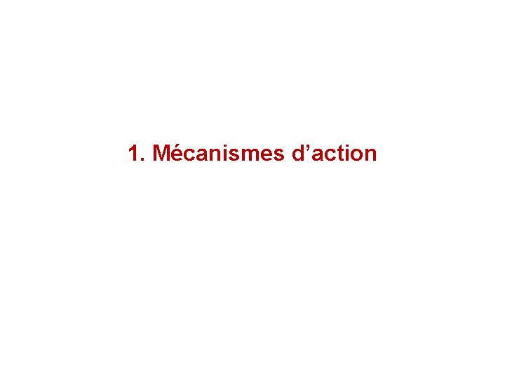 1. Mécanismes d’action 