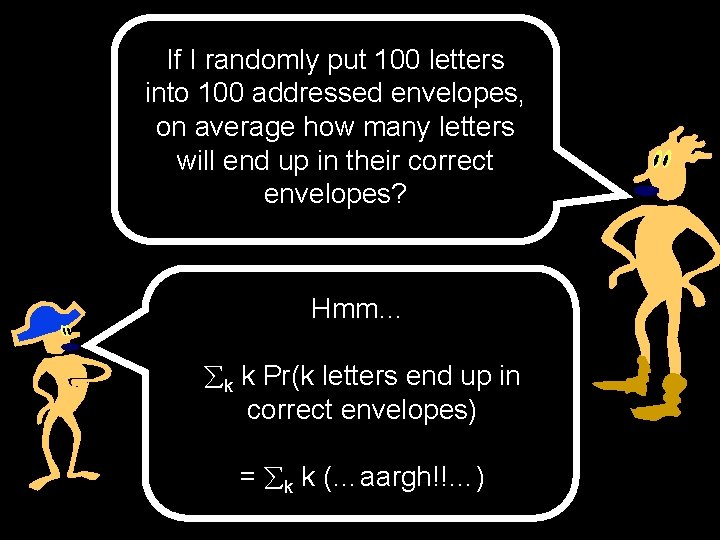 If I randomly put 100 letters into 100 addressed envelopes, on average how many