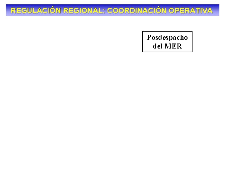 REGULACIÓN REGIONAL: COORDINACIÓN OPERATIVA Posdespacho del MER 