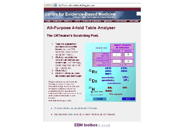 EBM toolbox ( www) 