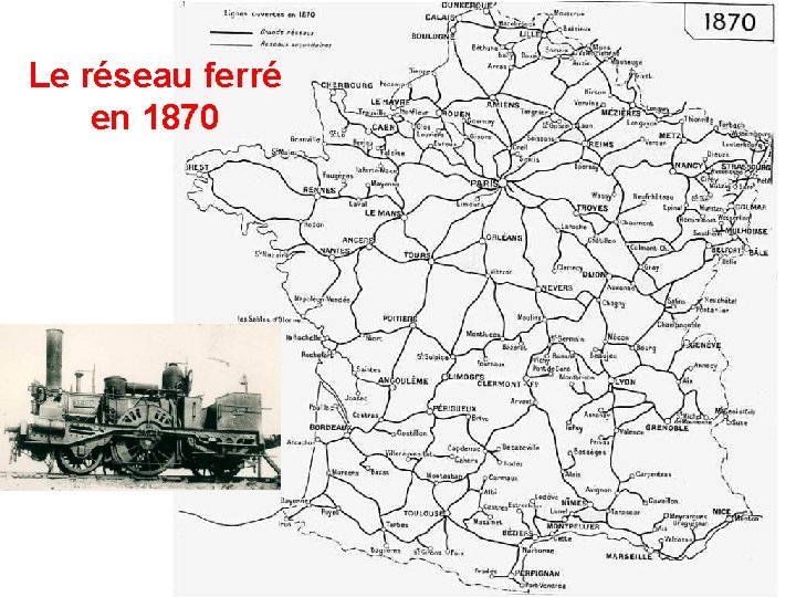 Le réseau ferré en 1870 