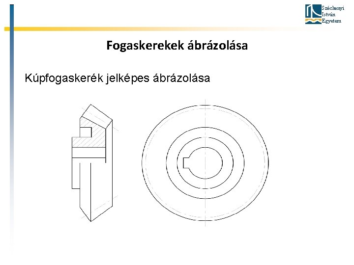 Széchenyi István Egyetem Fogaskerekek ábrázolása Kúpfogaskerék jelképes ábrázolása 