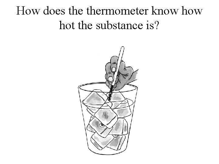 How does thermometer know hot the substance is? 