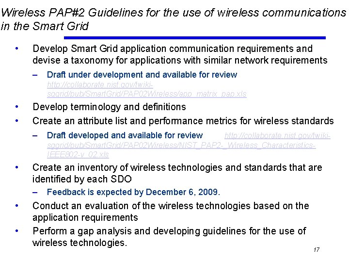 Wireless PAP#2 Guidelines for the use of wireless communications in the Smart Grid •