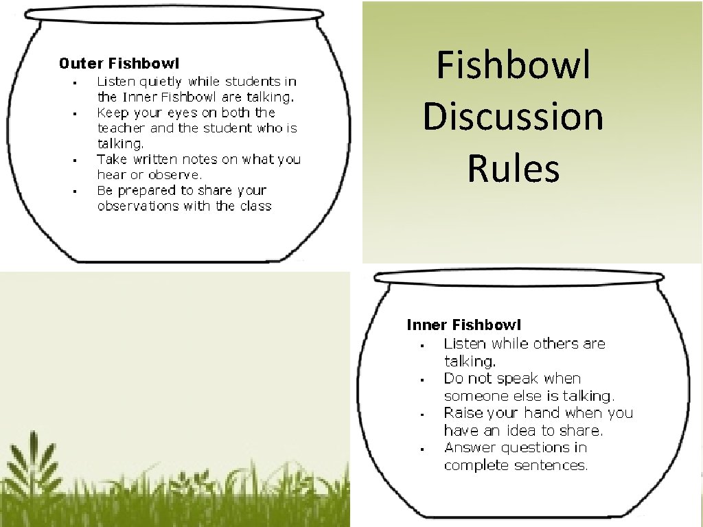 Fishbowl Discussion Rules 