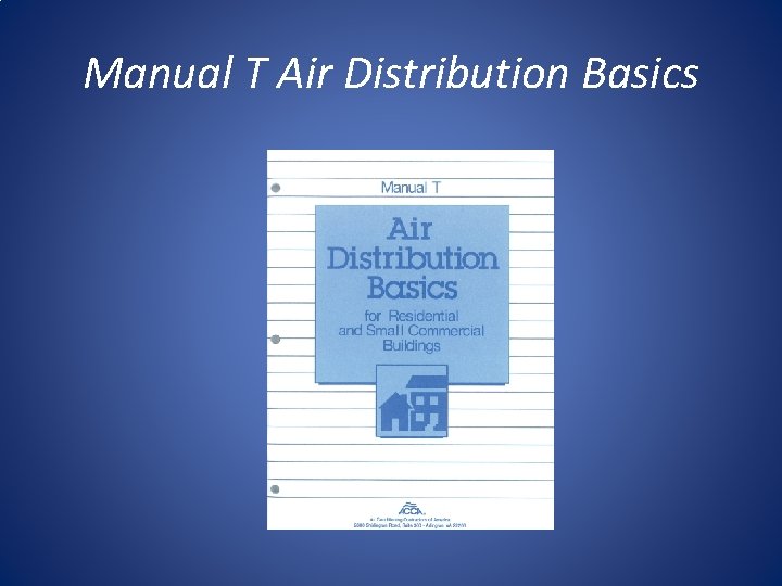Manual T Air Distribution Basics 