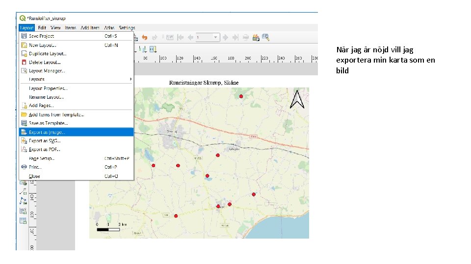 När jag är nöjd vill jag exportera min karta som en bild 