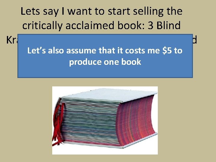 Lets say I want to start selling the critically acclaimed book: 3 Blind Kraus(e):