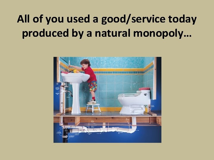 All of you used a good/service today produced by a natural monopoly… 