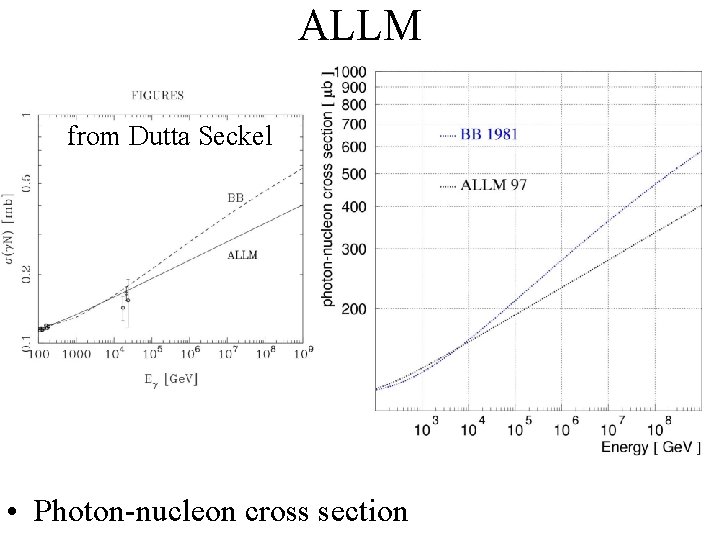 ALLM from Dutta Seckel • Photon-nucleon cross section 