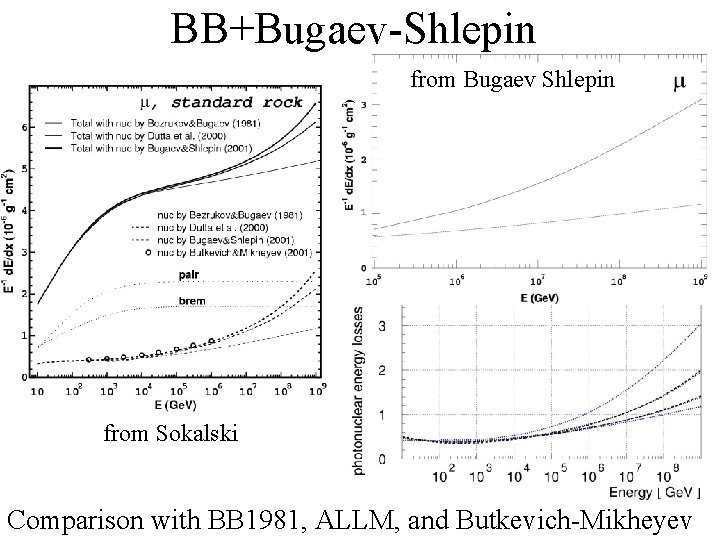 BB+Bugaev-Shlepin from Bugaev Shlepin from Sokalski Comparison with BB 1981, ALLM, and Butkevich-Mikheyev 
