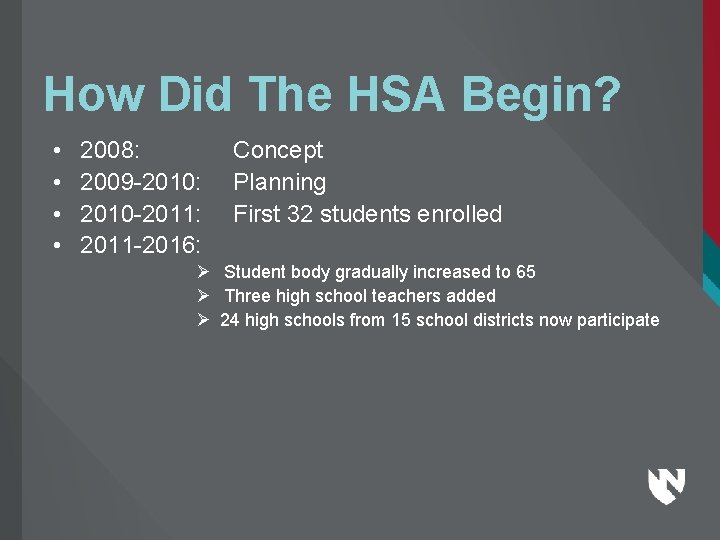How Did The HSA Begin? • • 2008: 2009 -2010: 2010 -2011: 2011 -2016: