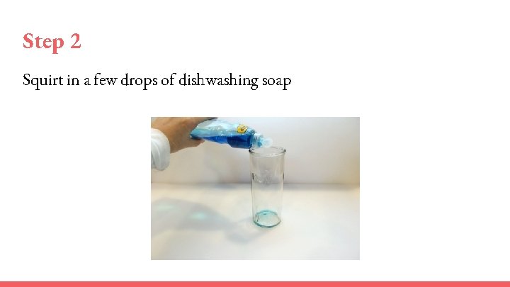 Step 2 Squirt in a few drops of dishwashing soap 