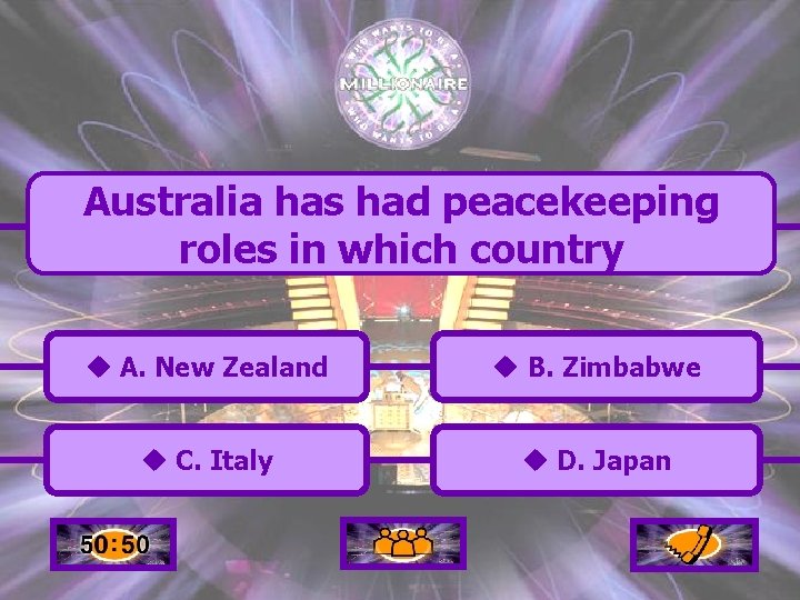 Australia has had peacekeeping roles in which country u A. New Zealand u B.