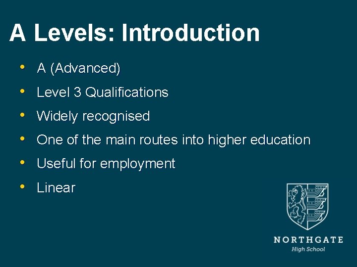 A Levels: Introduction • • • A (Advanced) Level 3 Qualifications Widely recognised One