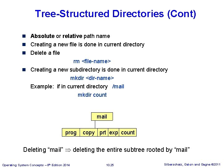 Tree-Structured Directories (Cont) n Absolute or relative path name n Creating a new file Tree-Structured Directories (Cont) n Absolute or relative path name n Creating a new file