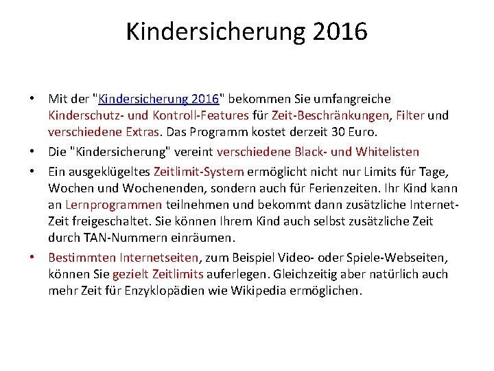 Kindersicherung 2016 • Mit der "Kindersicherung 2016" bekommen Sie umfangreiche Kinderschutz und Kontroll Features