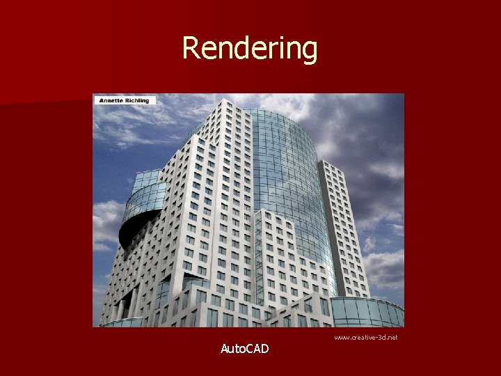 Rendering Auto. CAD www. creative-3 d. net 