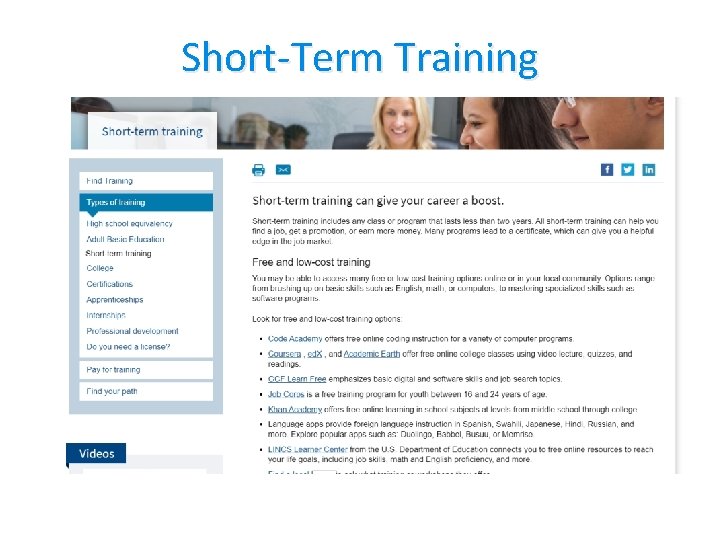 Short-Term Training 