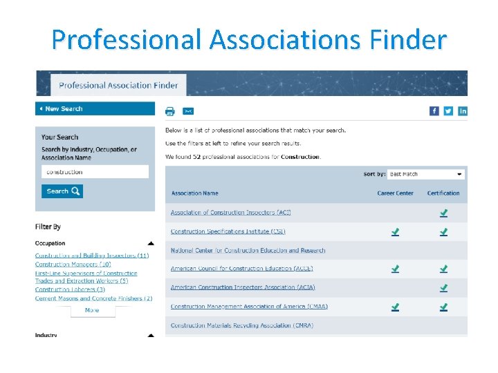 Professional Associations Finder 
