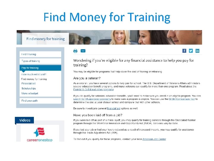 Find Money for Training 