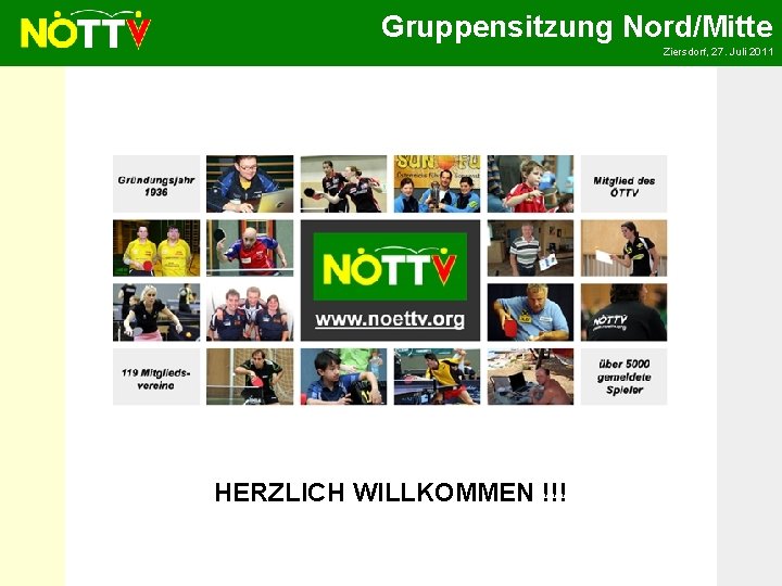 Gruppensitzung Nord/Mitte Ziersdorf, 27. Juli 2011 HERZLICH WILLKOMMEN !!! 