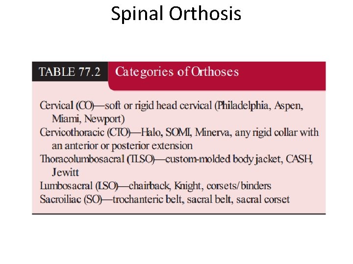 Spinal Orthosis 