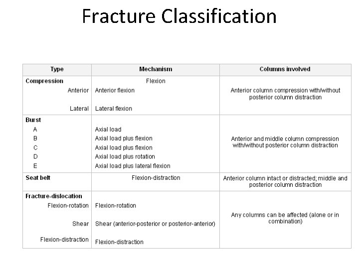 Fracture Classification 