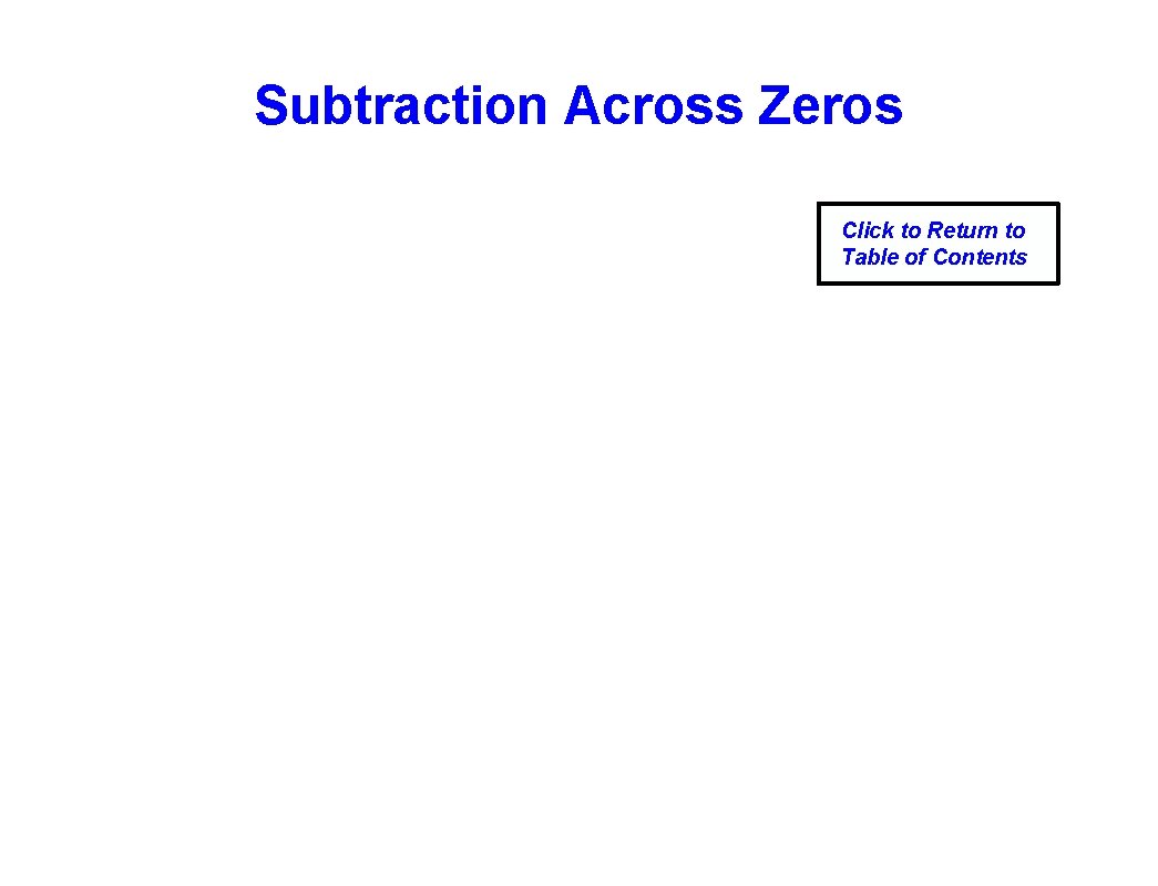 Subtraction Across Zeros Click to Return to Table of Contents 