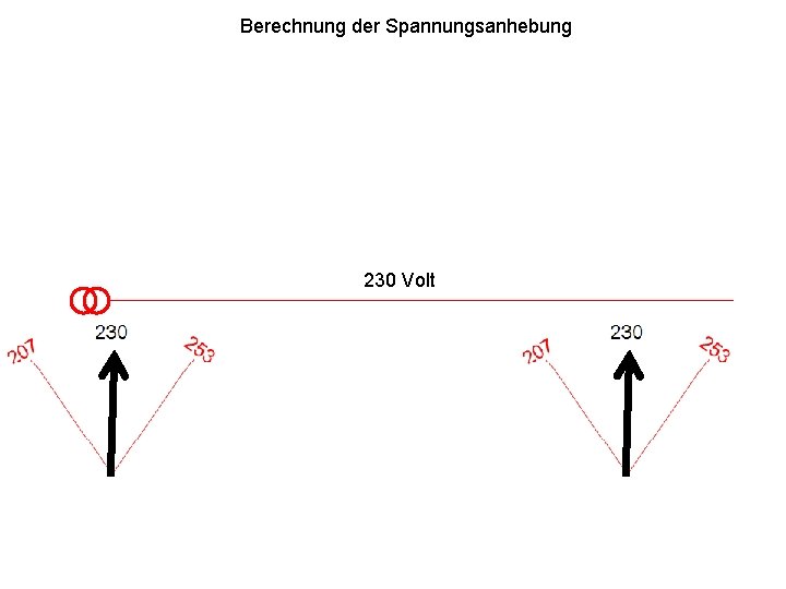 Berechnung der Spannungsanhebung 230 Volt 