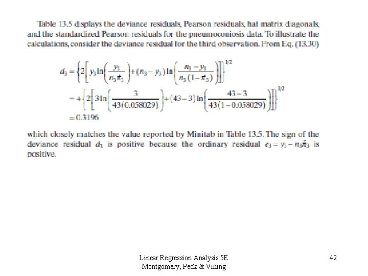 Linear Regression Analysis 5 E Montgomery, Peck & Vining 42 