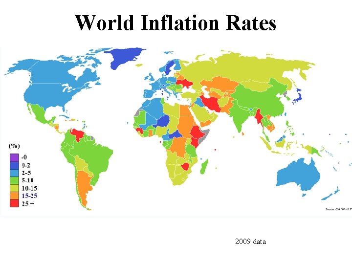 World Inflation Rates 2009 data 