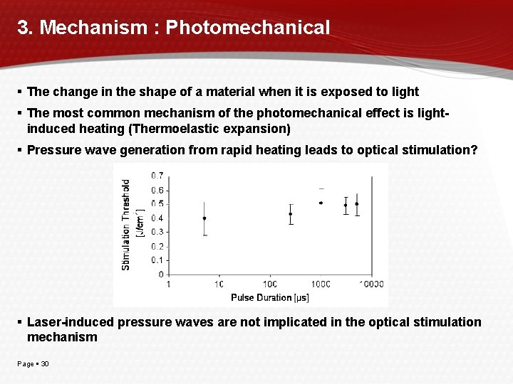 3. Mechanism : Photomechanical The change in the shape of a material when it