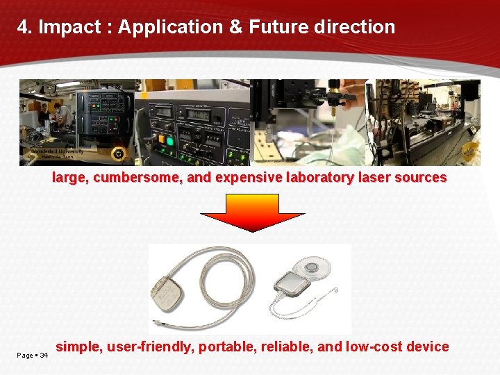 4. Impact : Application & Future direction large, cumbersome, and expensive laboratory laser sources