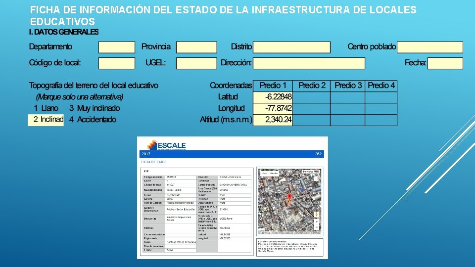 FICHA DE INFORMACIÓN DEL ESTADO DE LA INFRAESTRUCTURA DE LOCALES EDUCATIVOS 