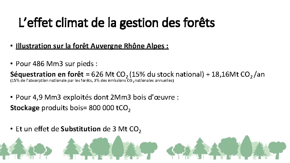 L’effet climat de la gestion des forêts • Illustration sur la forêt Auvergne Rhône