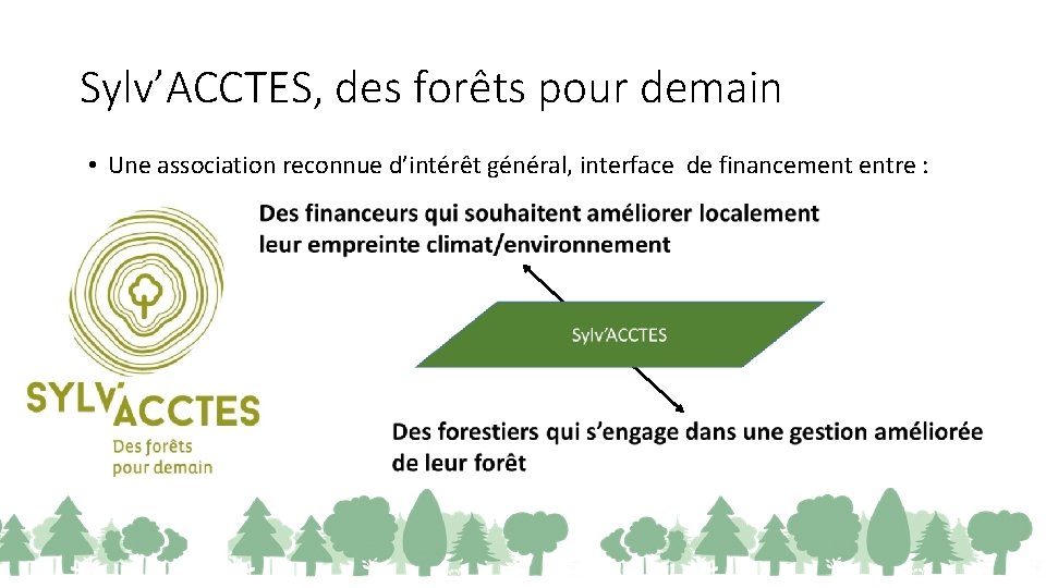 Sylv’ACCTES, des forêts pour demain • Une association reconnue d’intérêt général, interface de financement