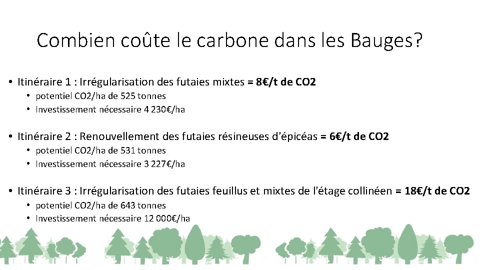 Combien coûte le carbone dans les Bauges? • Itinéraire 1 : Irrégularisation des futaies