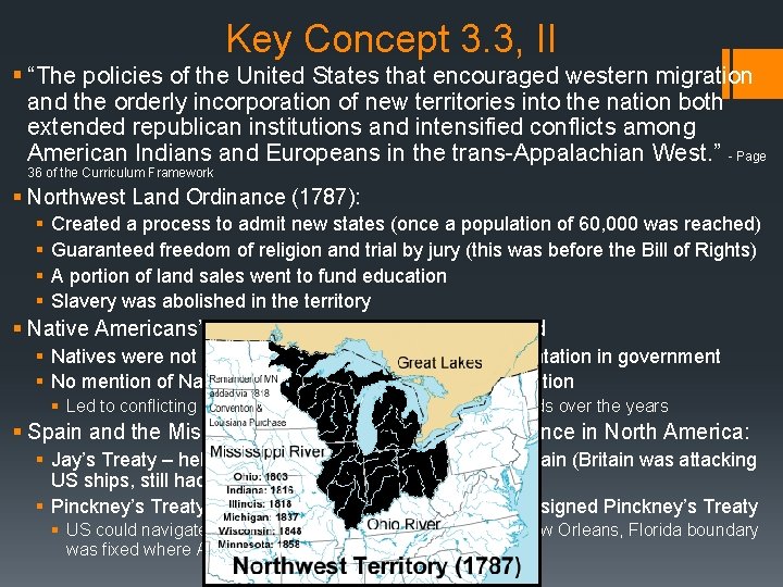 Key Concept 3. 3, II § “The policies of the United States that encouraged