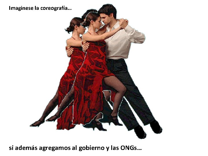Imaginese la coreografía… si además agregamos al gobierno y las ONGs… Imaginese la coreografía… si además agregamos al gobierno y las ONGs…