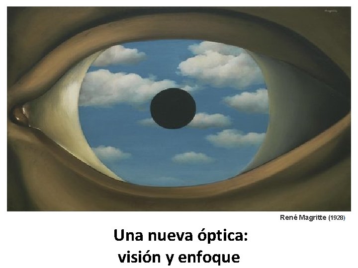René Magritte (1928) Una nueva óptica: visión y enfoque 