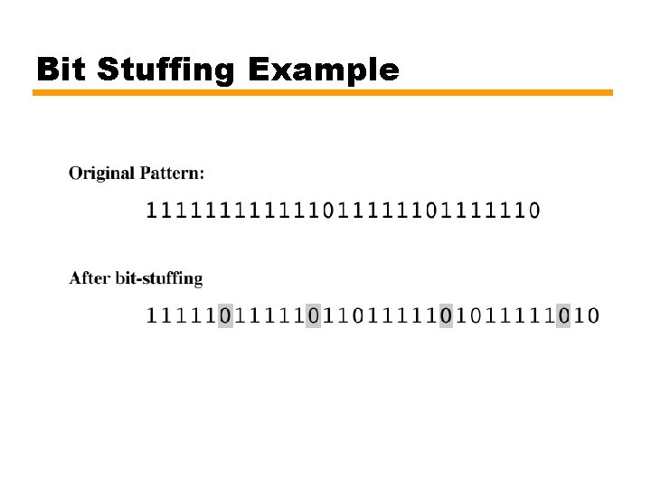 Bit Stuffing Example 