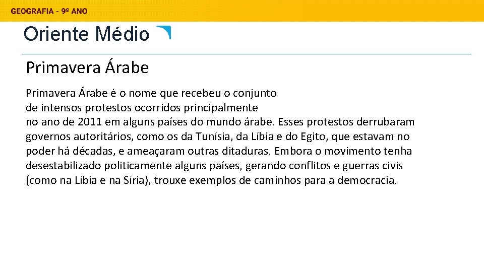 Oriente Médio Primavera Árabe e o nome que recebeu o conjunto de intensos protestos