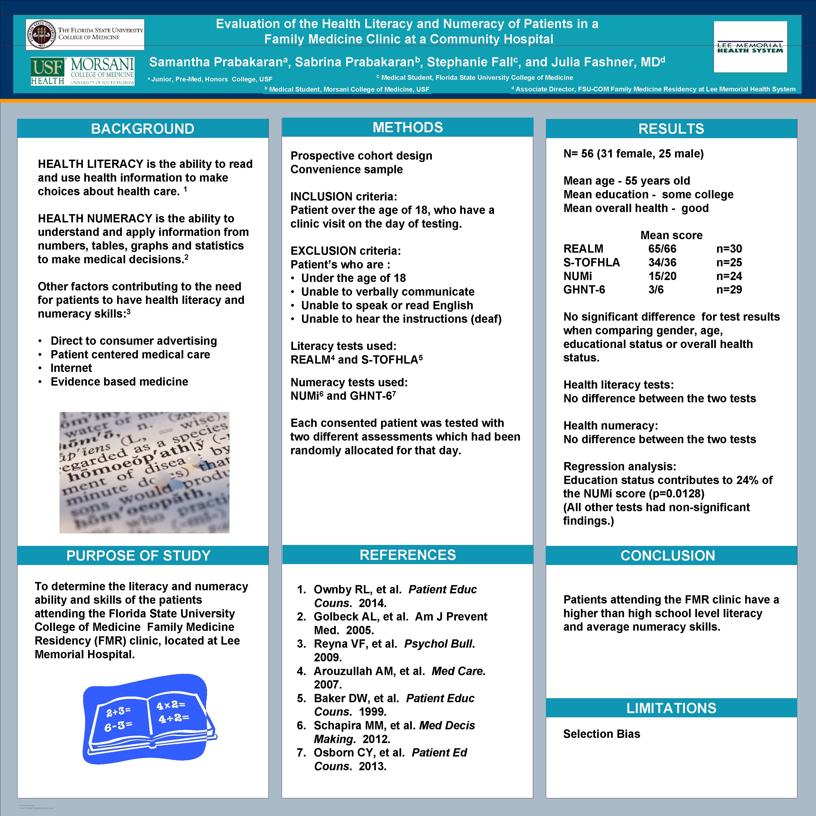 Evaluation of the Health Literacy and Numeracy of Patients in a Family Medicine Clinic