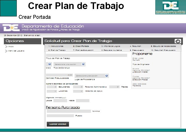 Crear Plan de Trabajo Crear Portada 